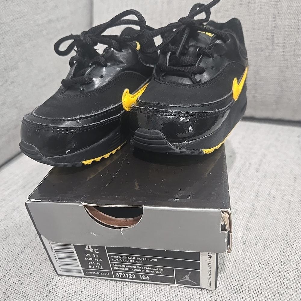Kids Black and Yellow Sneakers